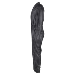 Isabel Marant Junna jumpsuit met lange mouwen in zwart imitatieleer