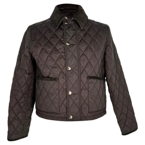 Burberry cropped gewatteerd jack in bruin polyamide