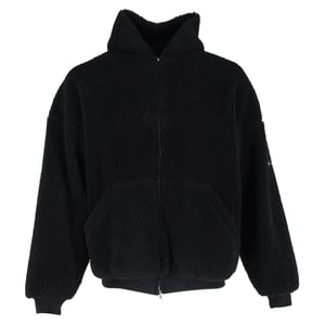 Balenciaga oversized fleece hoodie met rits in zwart polyester