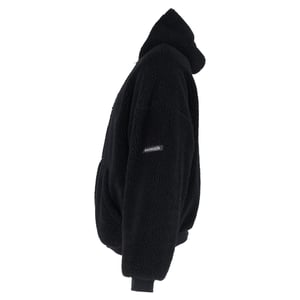 Balenciaga oversized fleece hoodie met rits in zwart polyester
