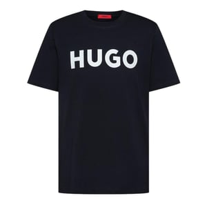 Hugo Heren-T-shirt met Dulivio-logo in contrasterende kleuren (Black Iris Marineblauw/Wit)