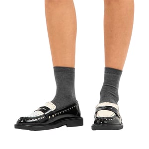 Steve Madden Penny-loafers met studs en blokhak voor dames, geschikt voor formele gelegenheden (Coco/Zwart)