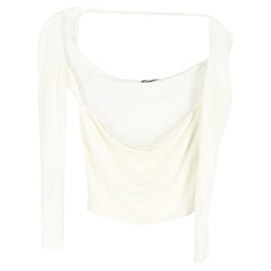 Jacquemus Le T-shirt Lucciu Stretch Woven Top in White Lyocell