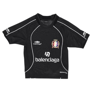 Balenciaga Lion Crest voetbalshirt T-shirt in zwart polyester