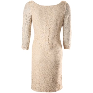Diane Von Furstenberg Zarita kanten jurk met lange mouwen in beige rayon