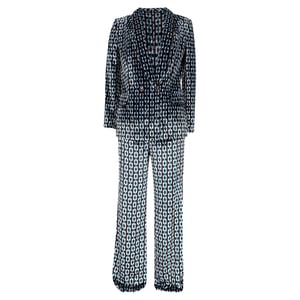 Diane von Furstenberg Chiana double-breasted blazer en broek van bedrukt fluweel in veelkleurige viscose.