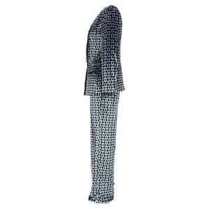 Diane von Furstenberg Chiana double-breasted blazer en broek van bedrukt fluweel in veelkleurige viscose.