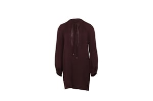 Jurk met blousonmouwen van Diane Von Furstenberg in bordeauxrode zijde