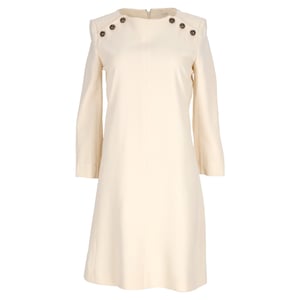 Chloé jurk met knoopdetails in beige acetaat