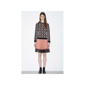 Rode Valentino tule rok met kanten afwerking - jaren '10