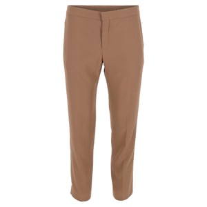 Chloé middelhoge taille rechte broek van bruine wol