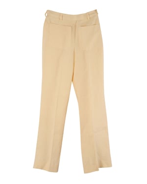 Acne Studios broek met zijsluiting in geel linnen