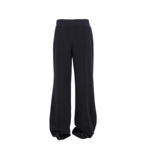 Chloé flared broek met hoge taille in marineblauw kasjmier