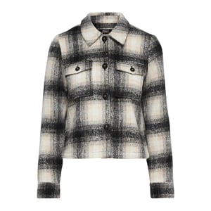 Only Shacket voor dames van een polyestermix van Lou (Zwart/pimpelsteenprint)