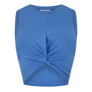 Noisy May Geknoopte mouwloze crop top voor dames (Nederlands Blauw)