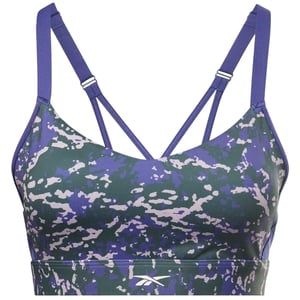 Reebok Sportbeha voor dames met 'Lux Camouflage'-motief, medium ondersteuning (Bosgroen)