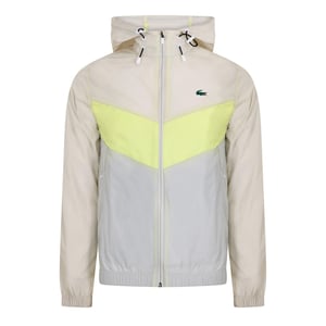 Lacoste Heren-anorak: blousonjas met kleurblokken (Grijs/Limoen/Lichtblauw)