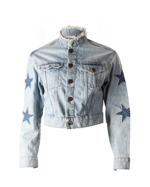 Sandro Paris Liverpool Versierde Denimjack in Blauw Denim