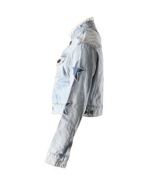 Sandro Paris Liverpool Versierde Denimjack in Blauw Denim