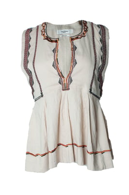 Isabel Marant Étoile, geborduurde beige top