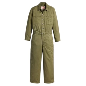 Levi's Dames Iconische Denim Kraag Wijde Pijpen Lange Mouwen Jumpsuit (Olijf Nacht)