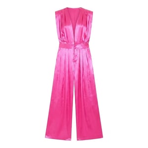 Missy Empire Dames Wijde Pijpen Mouwloos Jumpsuit (Roze)