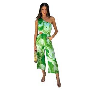 AX Paris Dames Gepersonaliseerde Uitsnijding Jumpsuit (Groen)