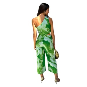 AX Paris Dames Gepersonaliseerde Uitsnijding Jumpsuit (Groen)