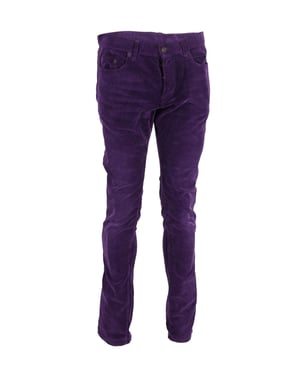 Saint Laurent Slim-Fit Corduroy Broek in Paarse Katoen