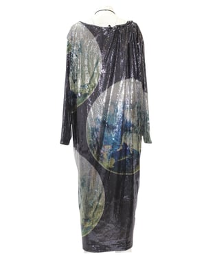 Ganni Maxi-jurk van mesh met pailletten in veelkleurige polyester
