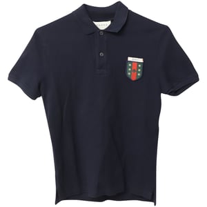 Gucci Web Crest Logo Polo Shirt van Zwarte Katoen