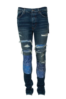 Amiri, vintage patchwork bandanna jeans