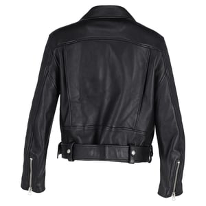 Acne Studios Zip-up Bikerjack in Zwart Leer