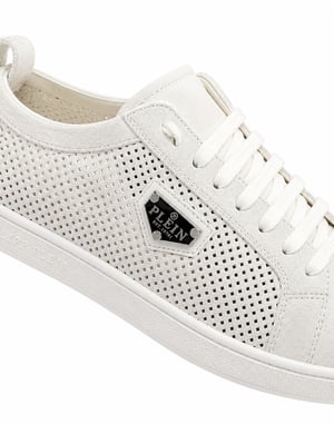 Perforated Suede Low-Top Sneakers