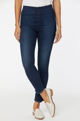 Pull-On Skinny Enkel Donkerblauwe SpanSpring™ Denim