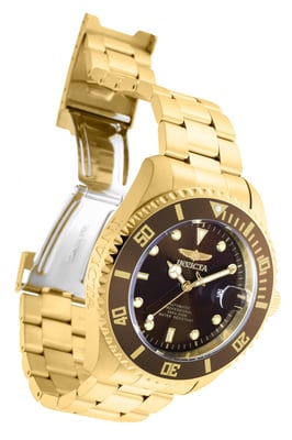 Invicta Pro Diver 35725 Herenhorloge - Automatisch Uurwerk - Roestvrij Staal met Bruine Wijzerplaat - 47 mm