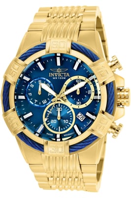 Invicta Bolt 25866 Herenhorloge - Quartz Uurwerk - Roestvrij Staal met Blauwe Wijzerplaat - 51 mm
