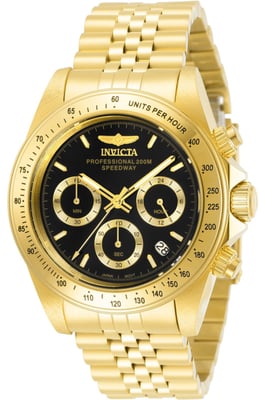 Invicta Speedway 31001 Herenhorloge - Quartz Uurwerk - Roestvrij Staal met Zwarte Wijzerplaat - 39 mm