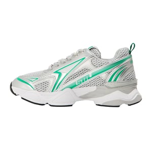 Steve Madden Dames-sneakers met strasssteentjes en grof gaas, platte zool (Groen/multikleurig)