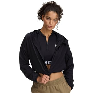 Under Armour Damesjack met capuchon, geweven, uit de Unstoppable-collectie (Zwart)