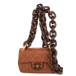 2023 Mini Wenge Wood Flap Bag Mini  schoudertas