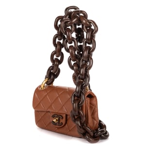 2023 Mini Wenge Wood Flap Bag Mini  schoudertas