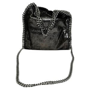 Stella McCartney Falabella Schoudertas in Zwart Metaalachtig Faux Leer