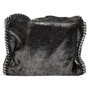 Stella McCartney Falabella Schoudertas in Zwart Metaalachtig Faux Leer