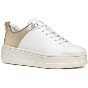 Geox D SPHERICA ECUB-2 Dames Wit/Lichtgouden Sneakers