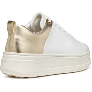 Geox D SPHERICA ECUB-2 Dames Wit/Lichtgouden Sneakers