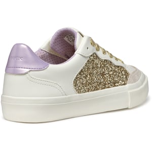 Geox D EMMELENY Dames Optic White/Licht Gouden Sneakers