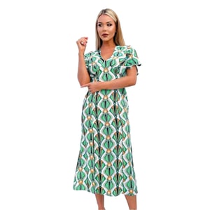 AX Paris Dames/Dames Midi Jurk met Geometrisch Knoopdetail (Veelkleurig)