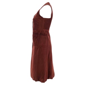 Acne Studios mouwloze midi-jurk met knoopsluiting in bordeauxrood corduroy
