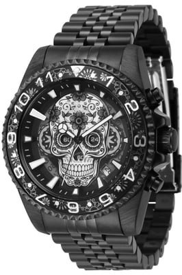 Invicta Pro Diver 43753 Herenhorloge - Quartz Uurwerk - Roestvrij Staal met Zwarte Wijzerplaat - 43 mm